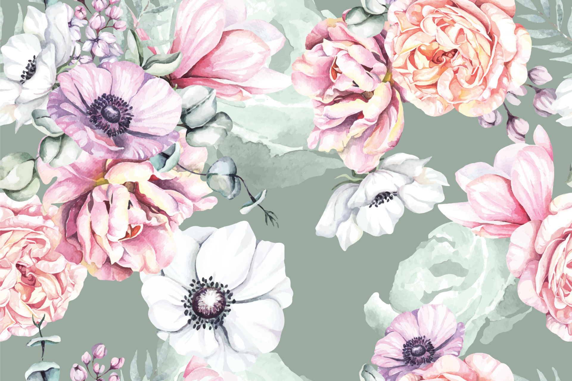 Pastel floral background vintage