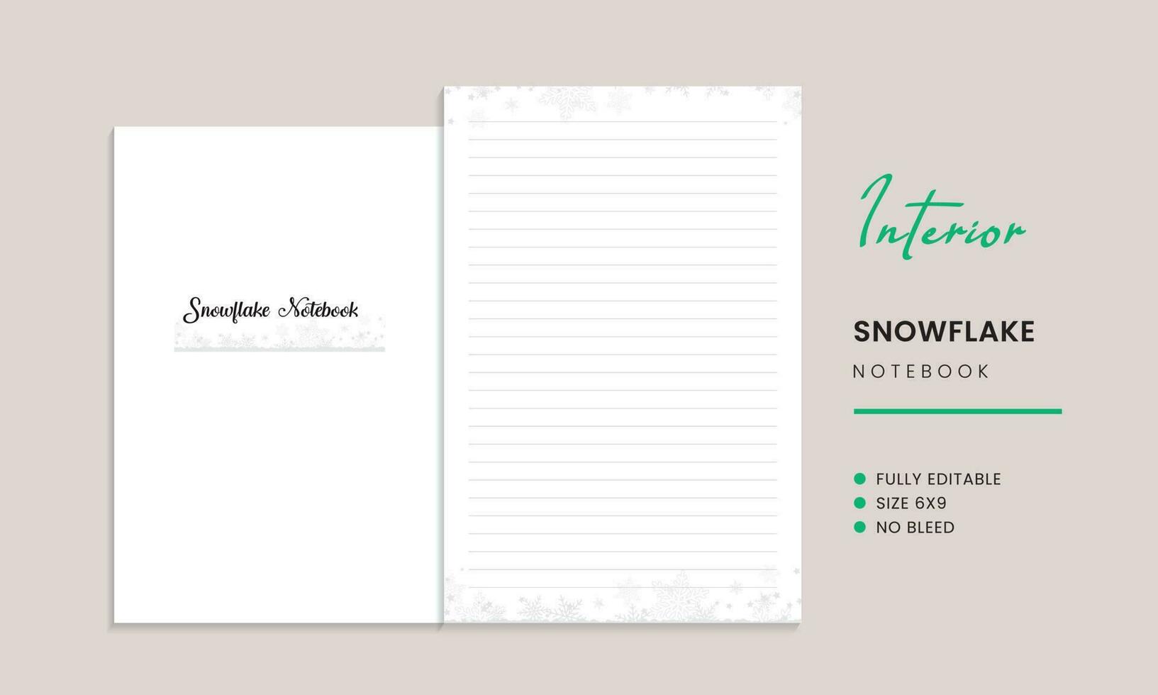 Snowflake Notebook Interior Template vector