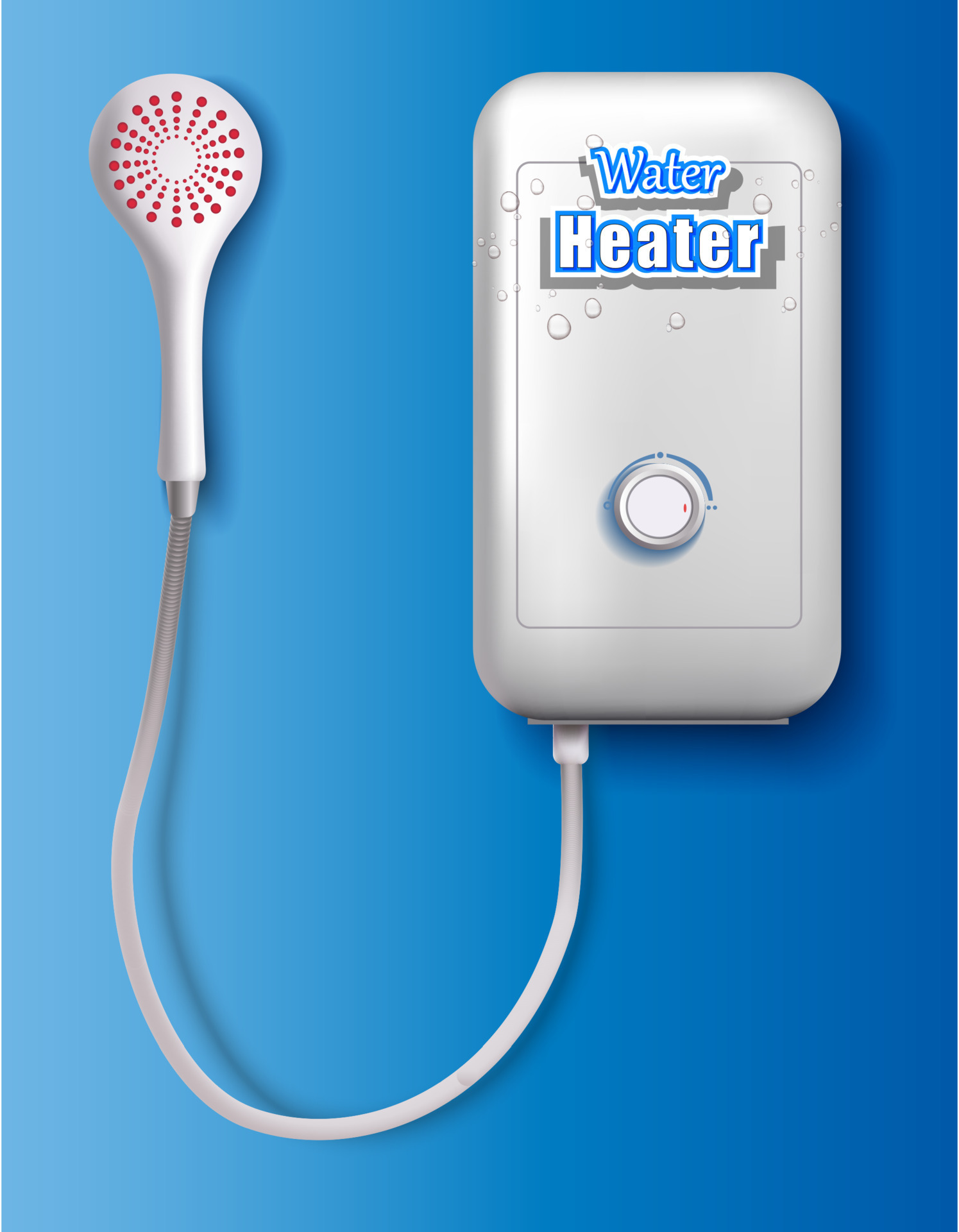3d realistic vector water heater on blue background. 24316932 Vector