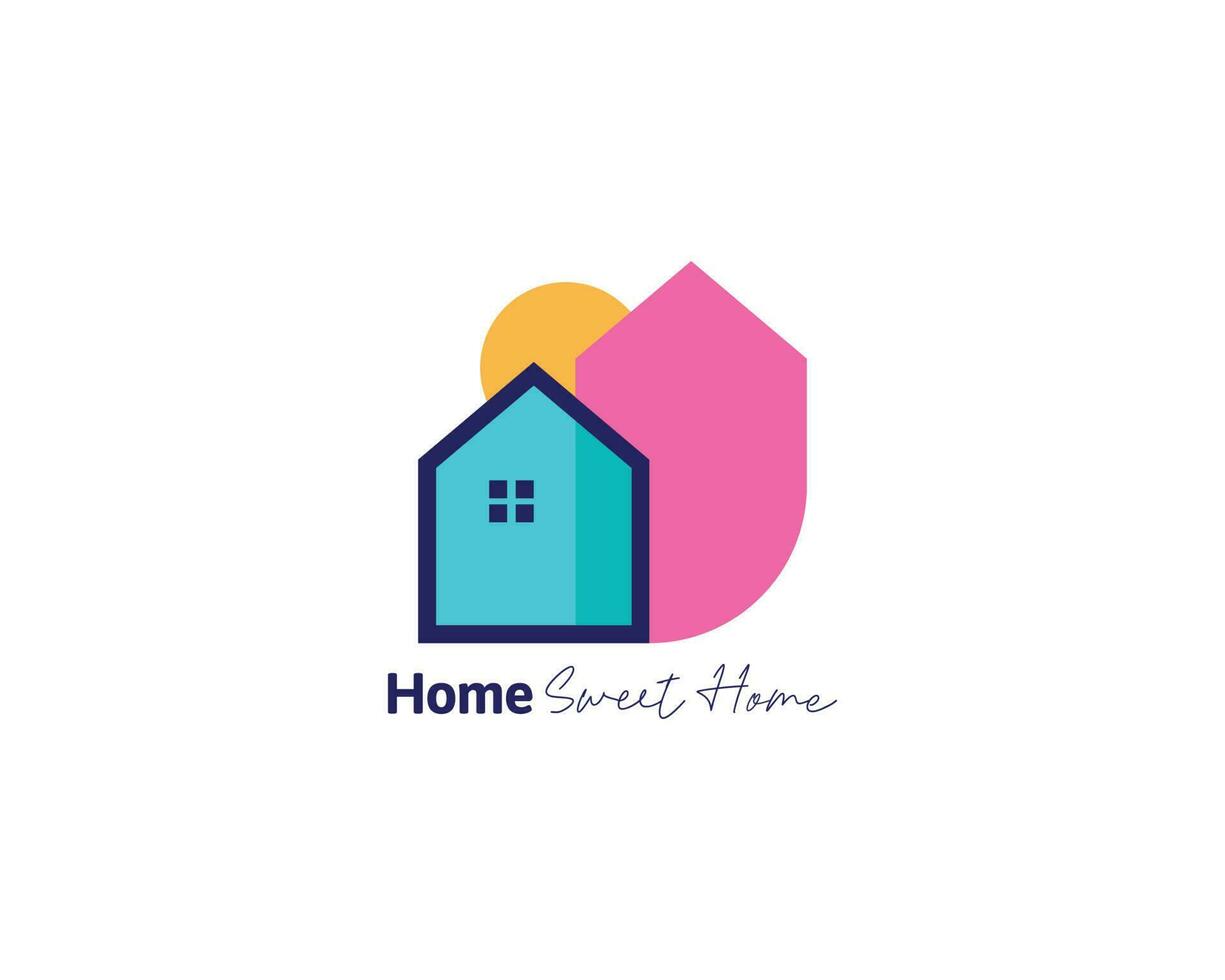 Modern home property logo illustration. Real estate logo concept vector