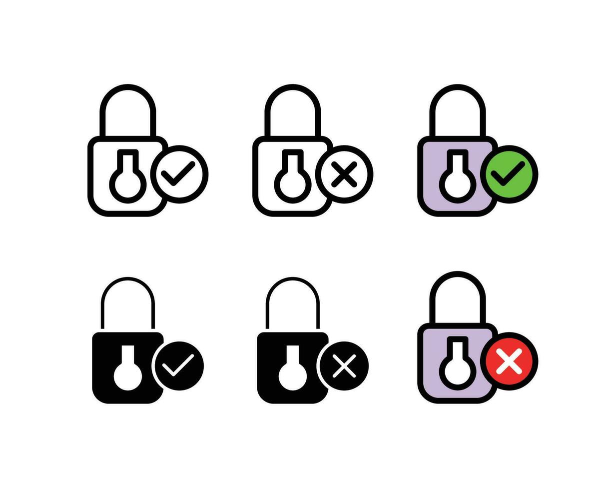 Padlock safety security icon collection vector