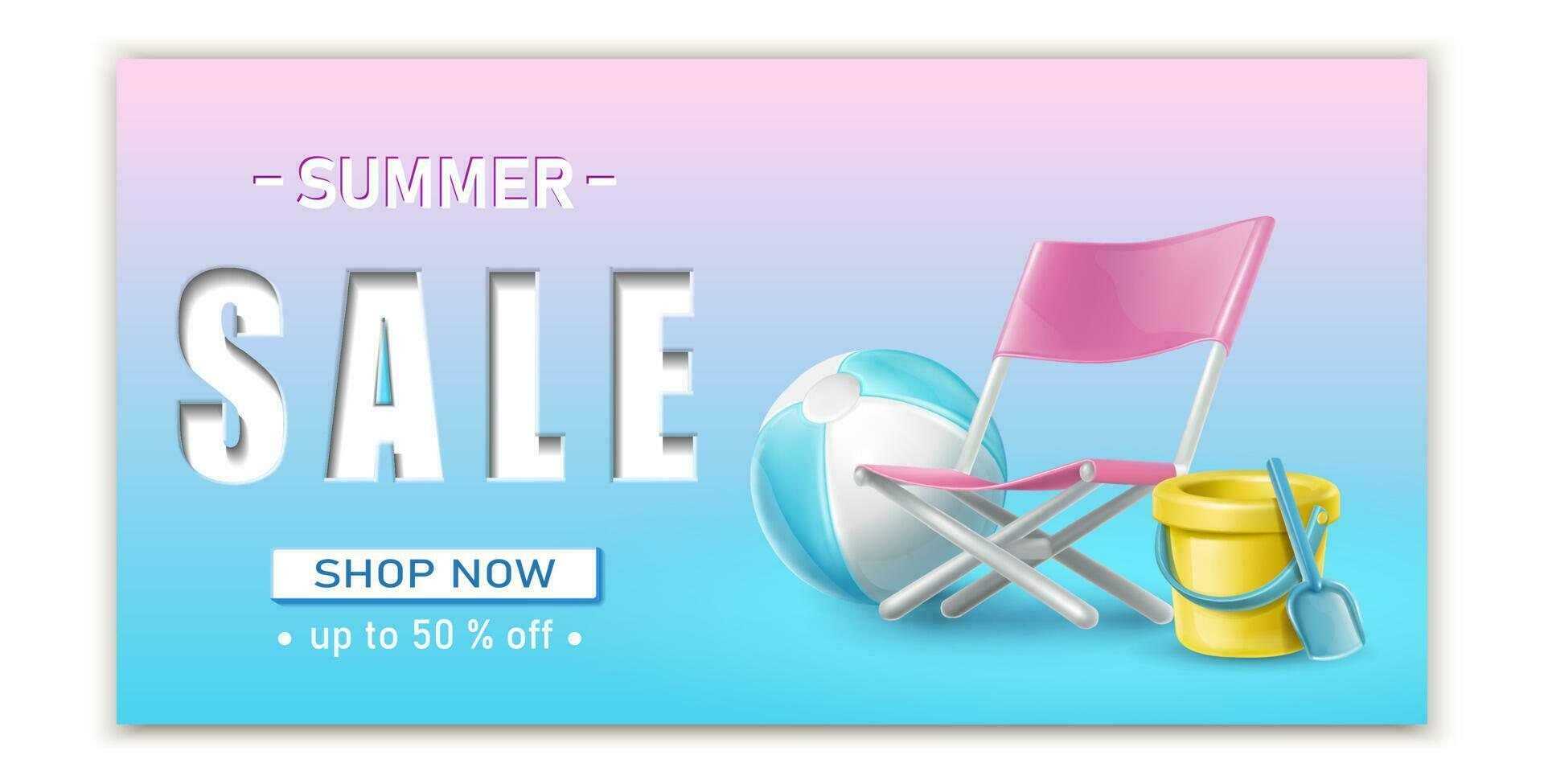 Vector cartoon background. Summer sale advertisement background.
