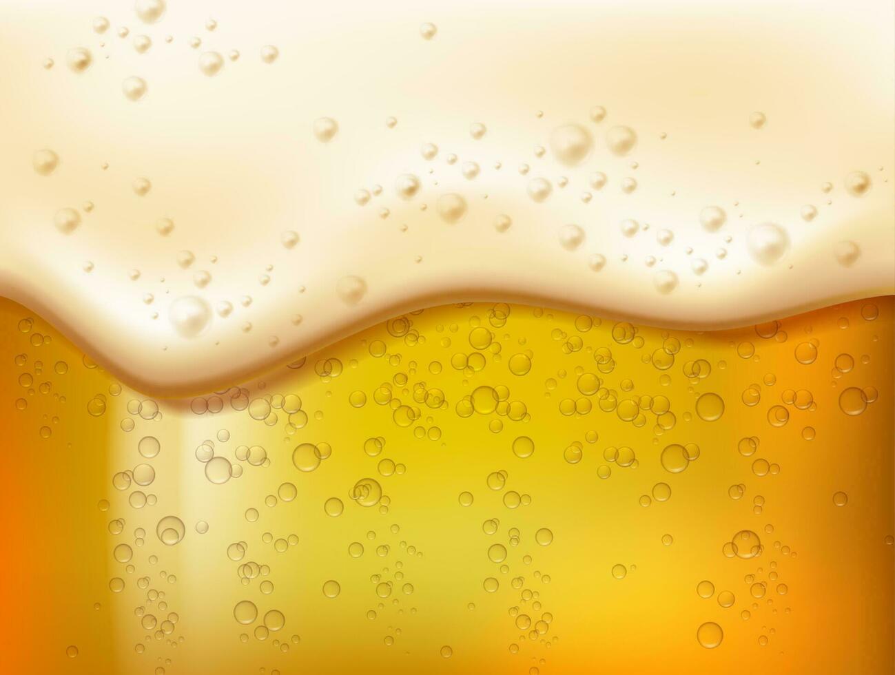 3d realistic vector illustration  background. Beer and bubble foam. Oktoberfest concept.