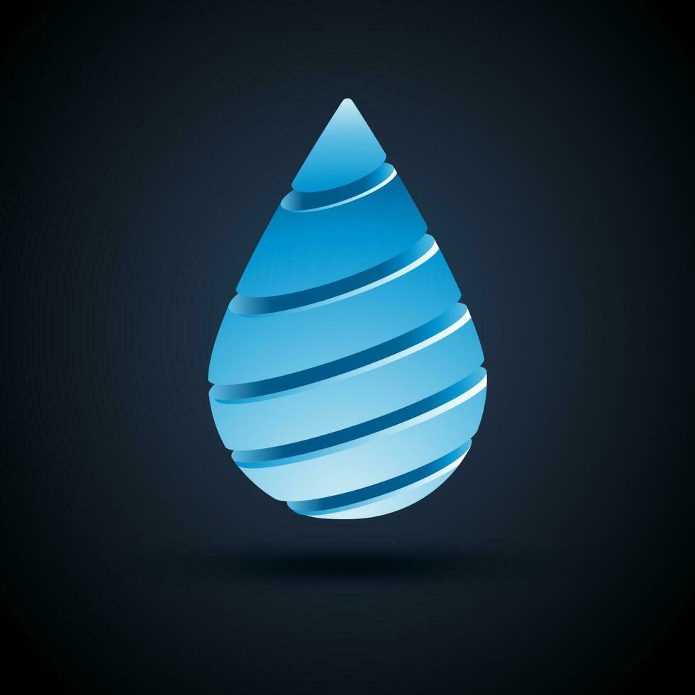 vector resumen azul agua soltar logo diseño con sombra en oscuro antecedentes.