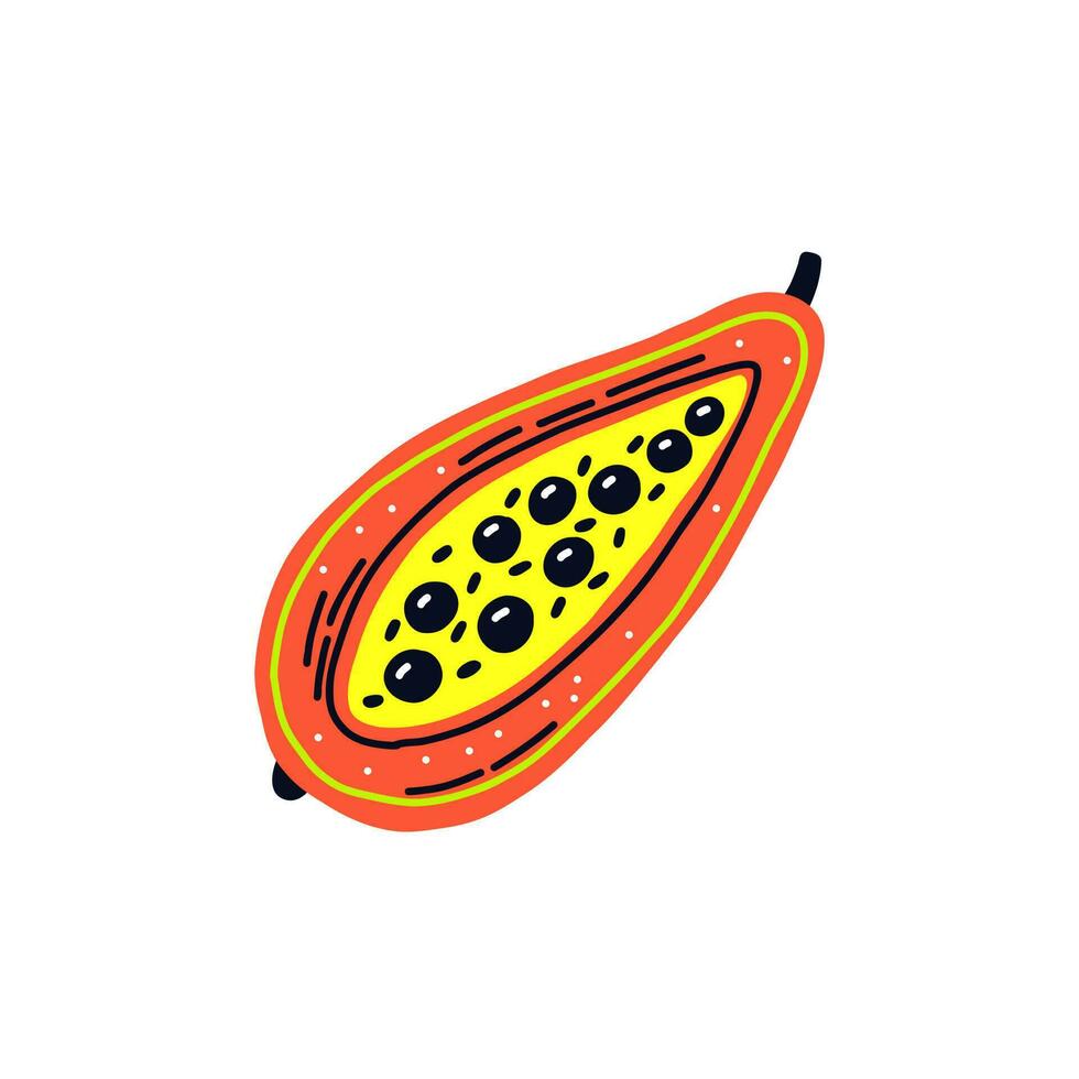 ácido Fruta papaya rebanada vector