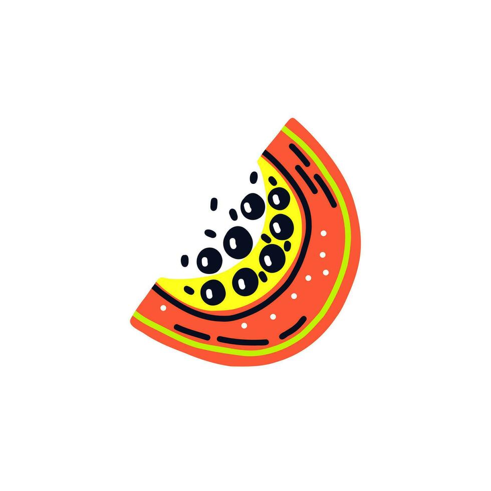 Acid fruit papaya slice with seeds 24317283 Vector Art at Vecteezy