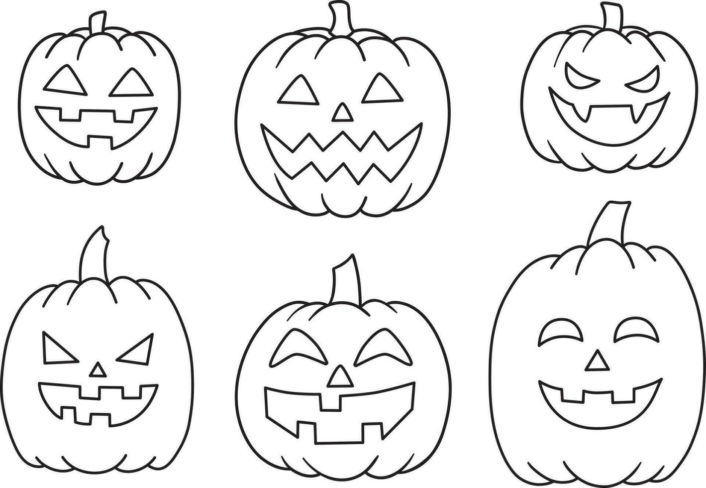 Halloween pumpkin vector set