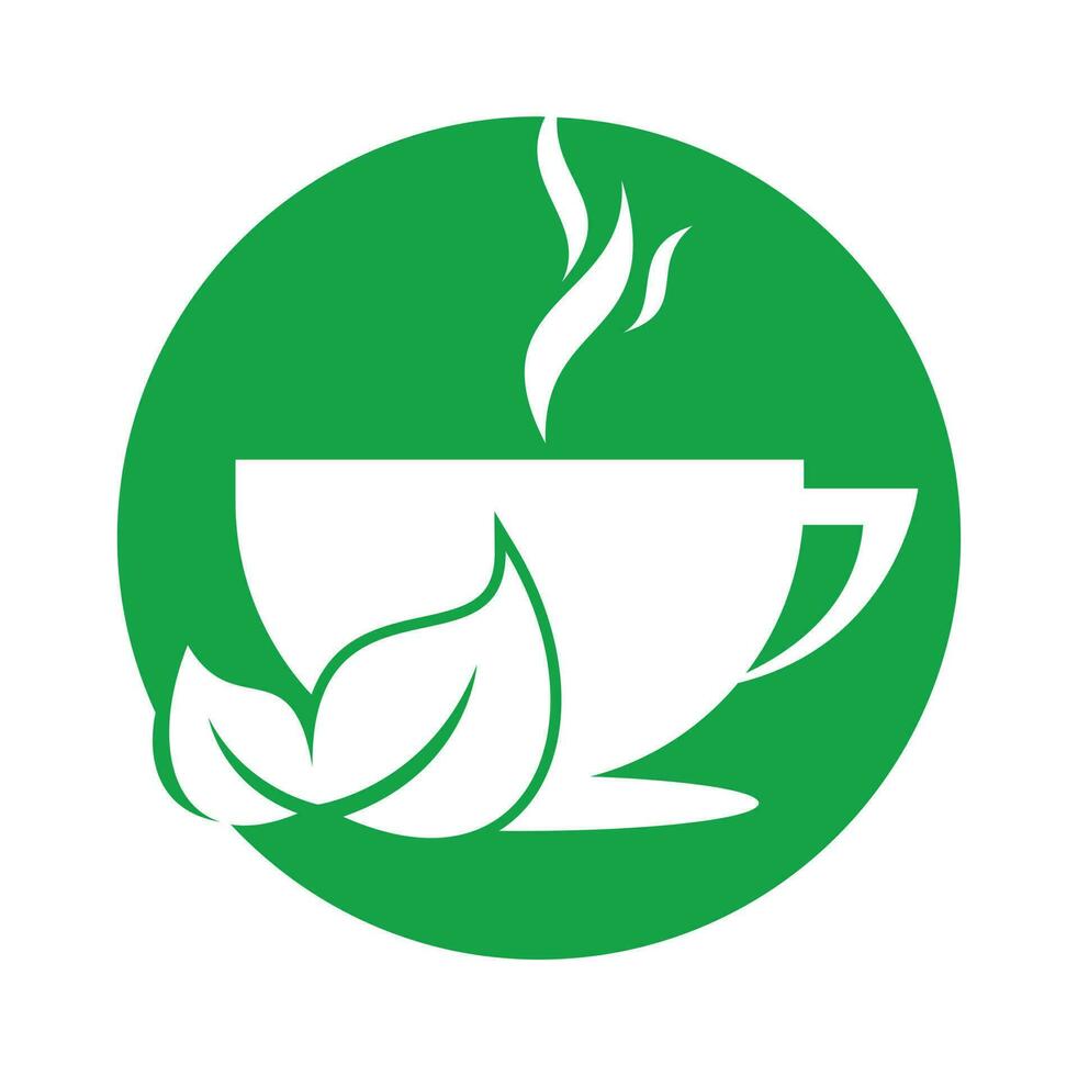 Eco Coffee Logo Template Design. Green Coffee Logo Template Design Vector. vector