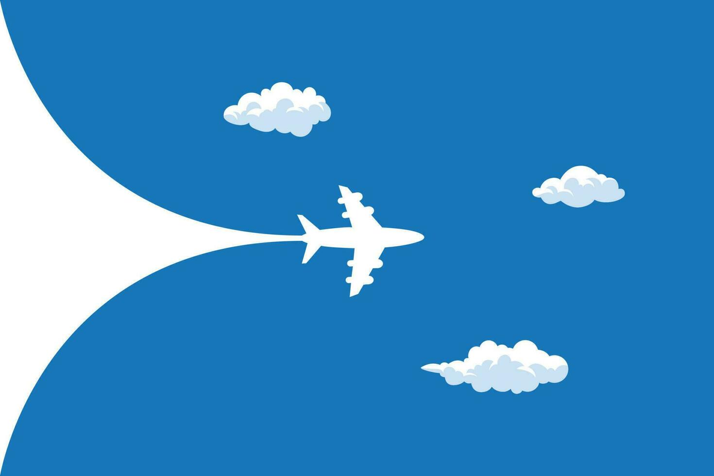 Simple airplane travel opens the background behind itself. vector illustration banner