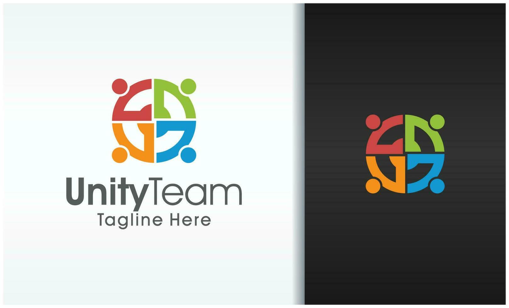 logo of people united in circle free vector