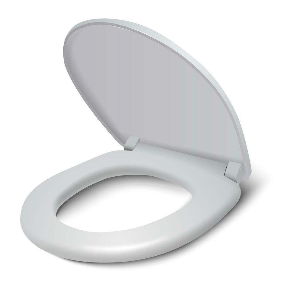 3d realistic vector toilet seat cover isolated on white background.