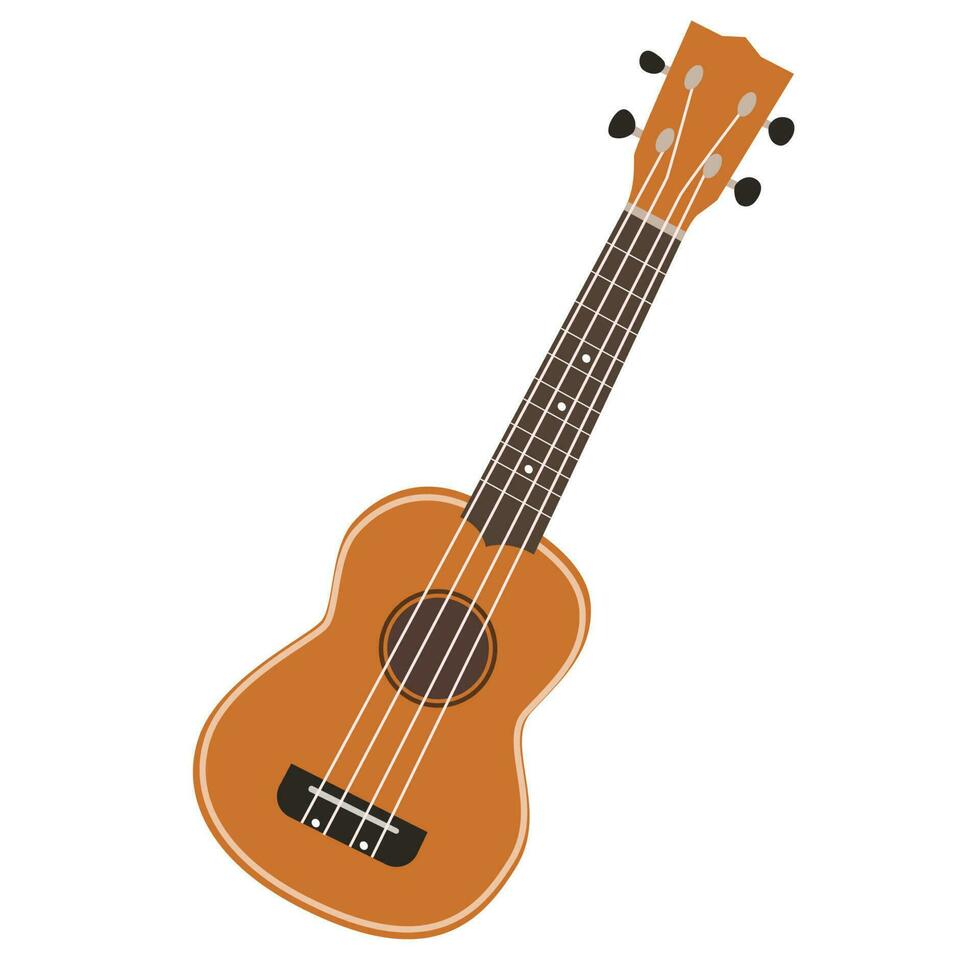 Ukulele wooden isolated on white background. Vector illustration