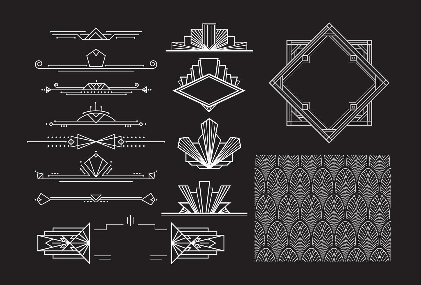 set of art deco elements vector