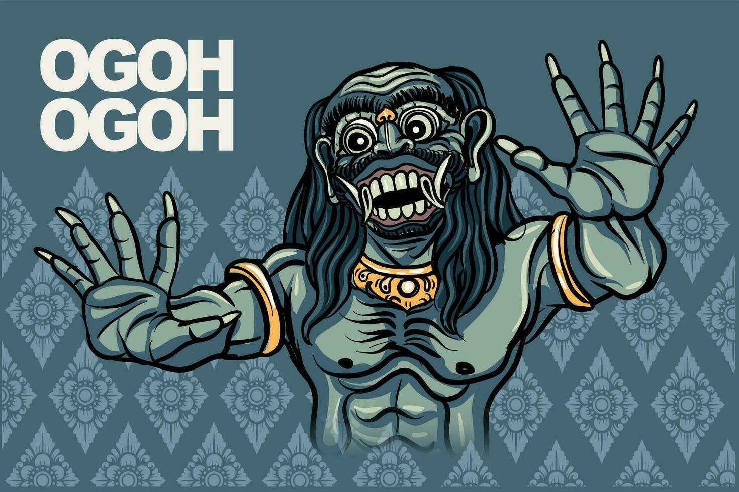 illustration of ogoh-ogoh statues vector