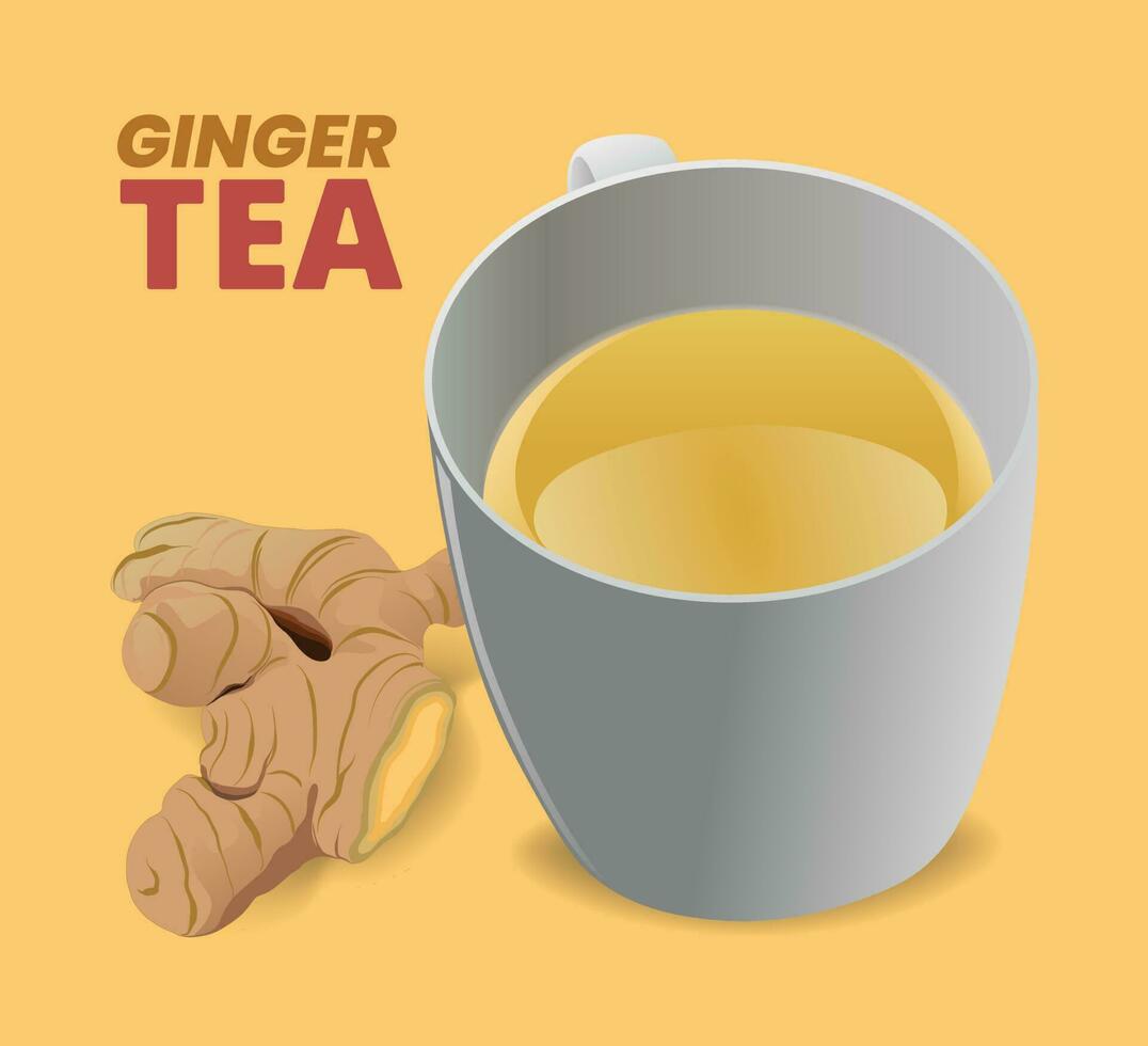 ginger tea illustration vector
