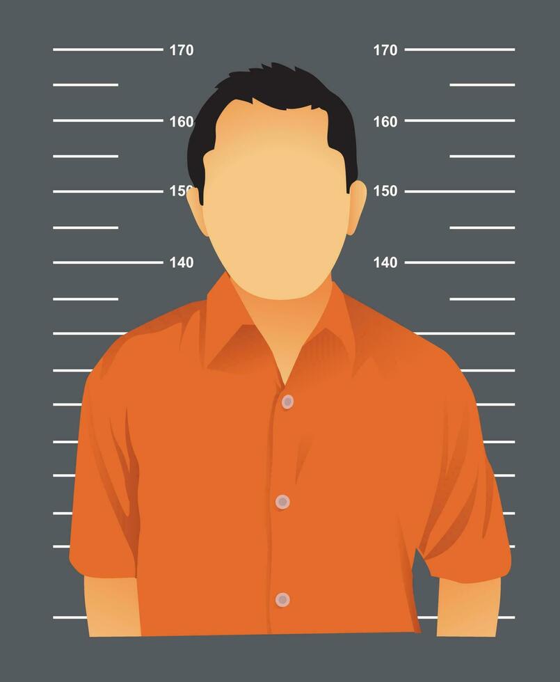 illustration of prisoner mugshot vector