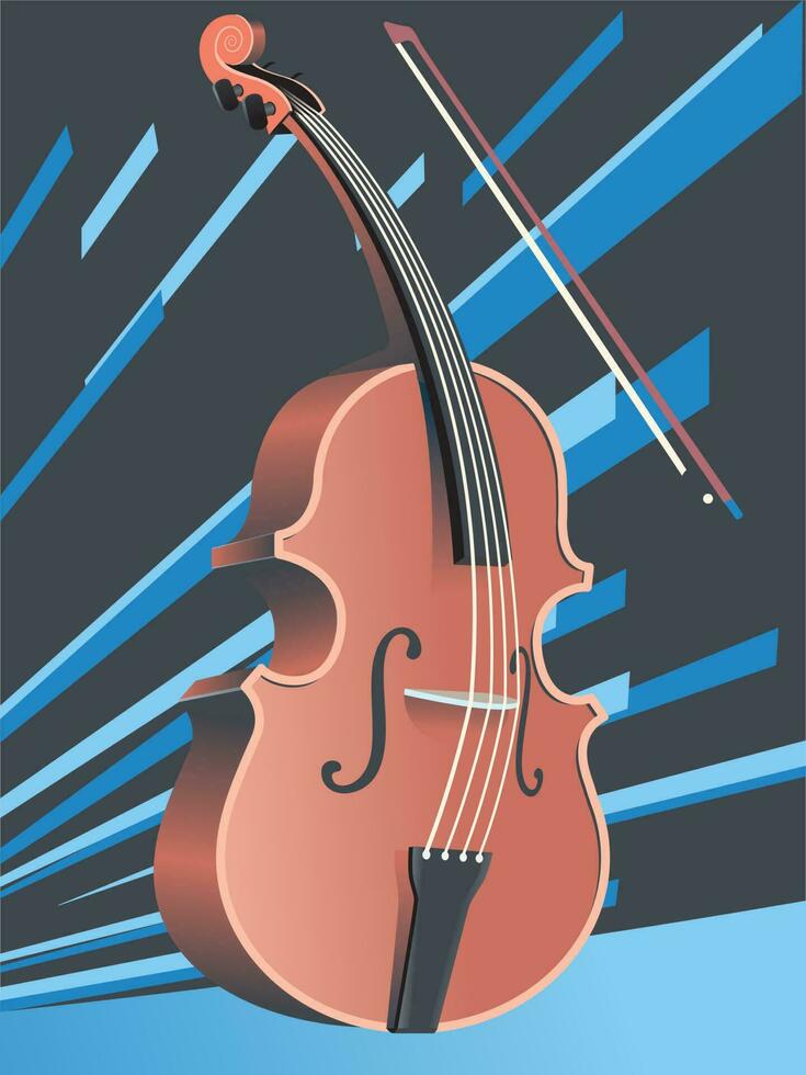 illustration of bending cello vector