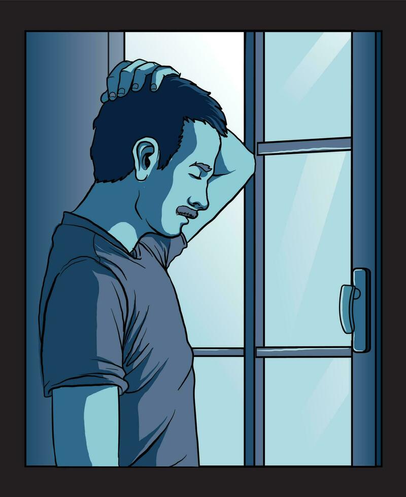 illustration of depersonalization disorder vector