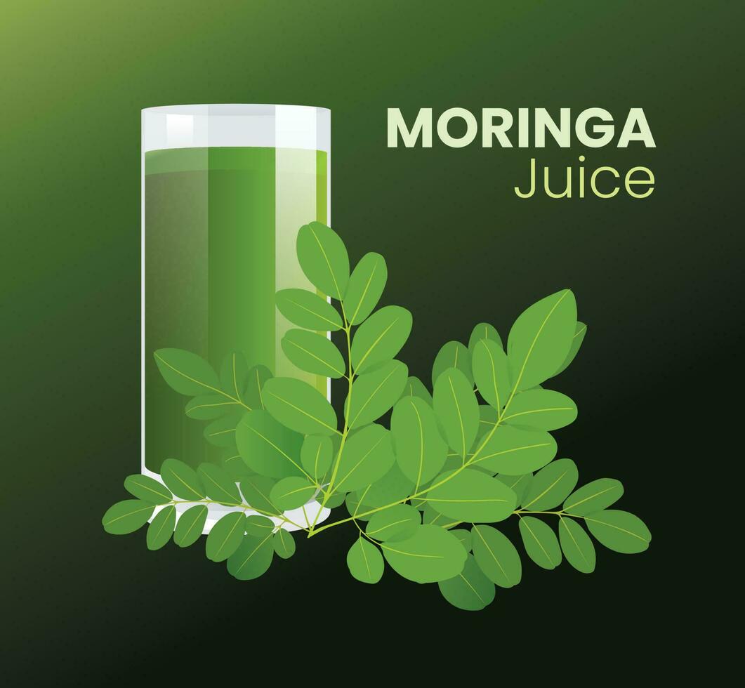 ilustración de moringa jugo vector