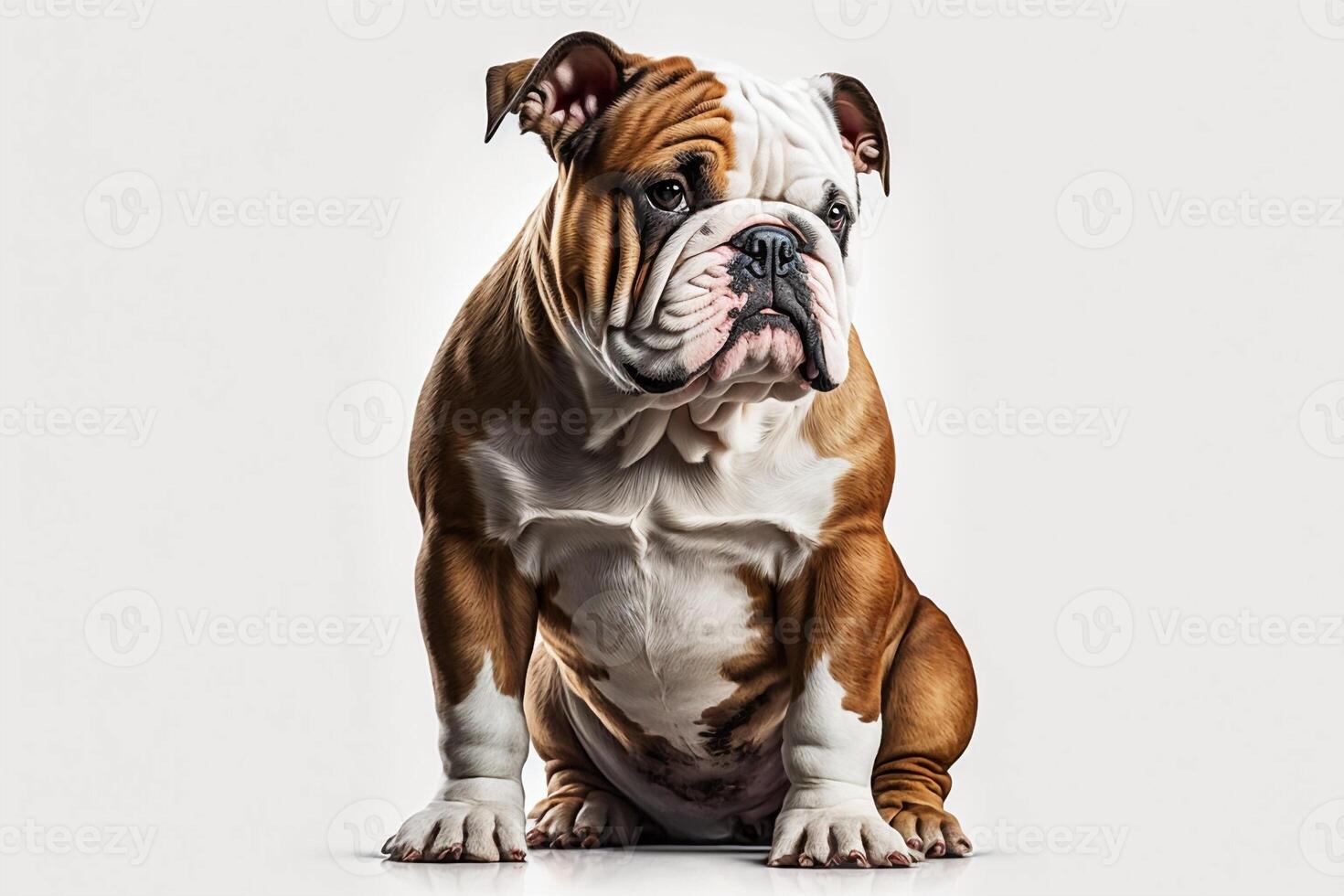 portrait of standing english bulldog isolated on white background created by photo