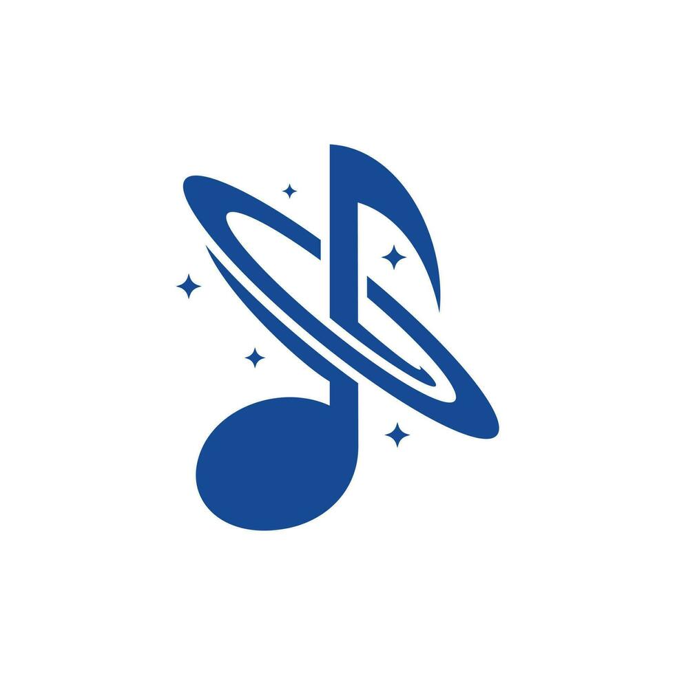 música logo ilustración de planeta líneas, planeta música logo modelo diseño vector