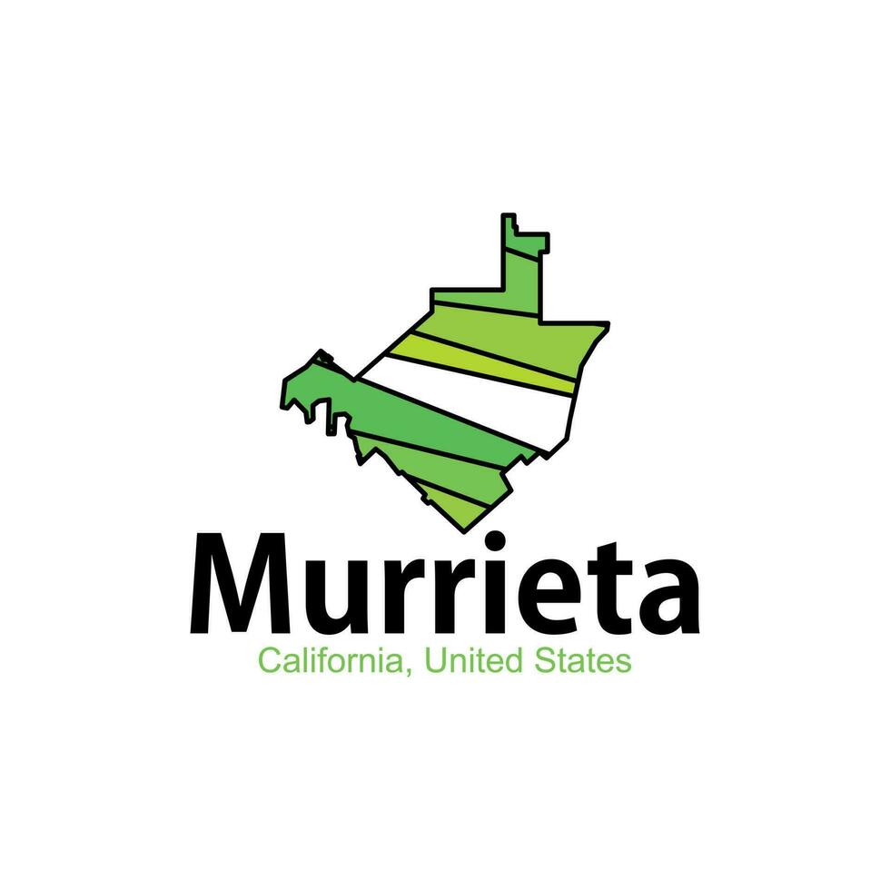 Map Of Murrieta California City Geometric Simple Logo vector