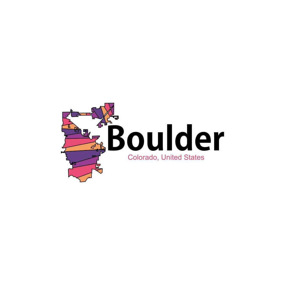 Map Of Boulder Colorado City Geometric Creative Design vector