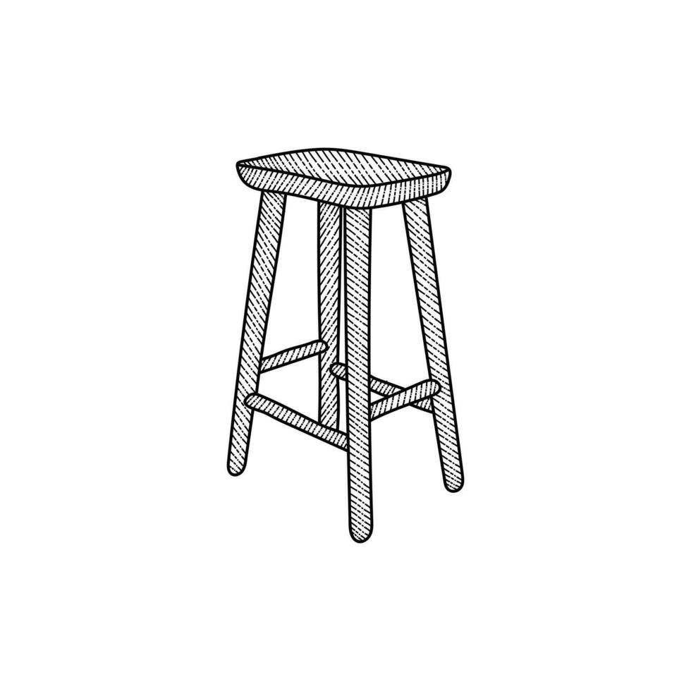 sencillo minimalista silla línea Arte mueble interior logo diseño, logo para mueble empresa vector