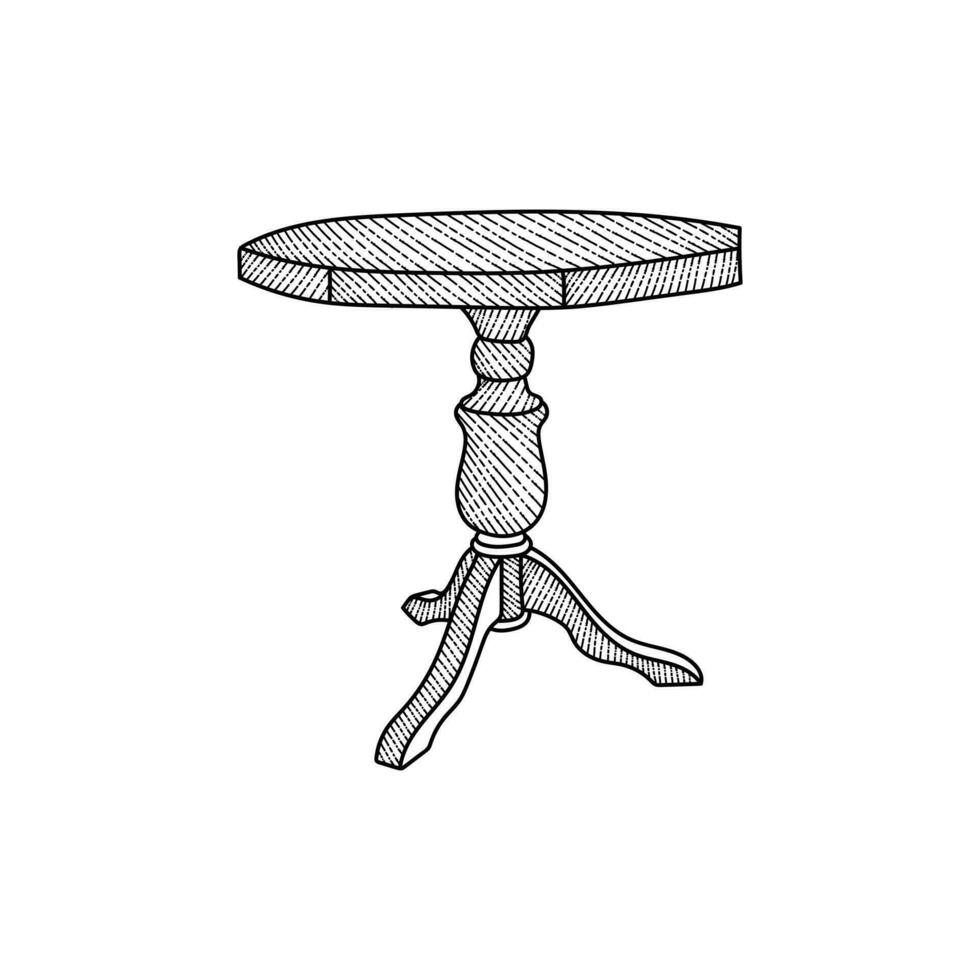 Elegant Table Line Art Illustration Creative Design vector