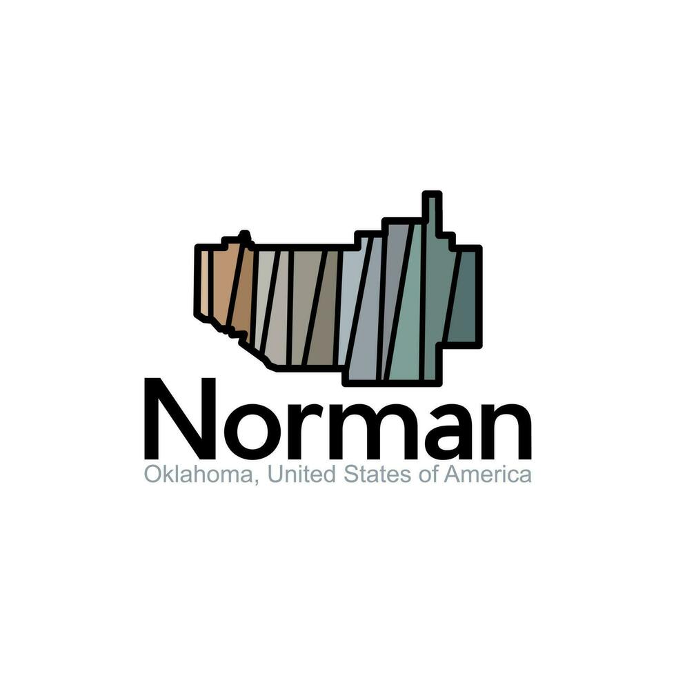 Norman Oklahoma United States City Map Creative Design vector