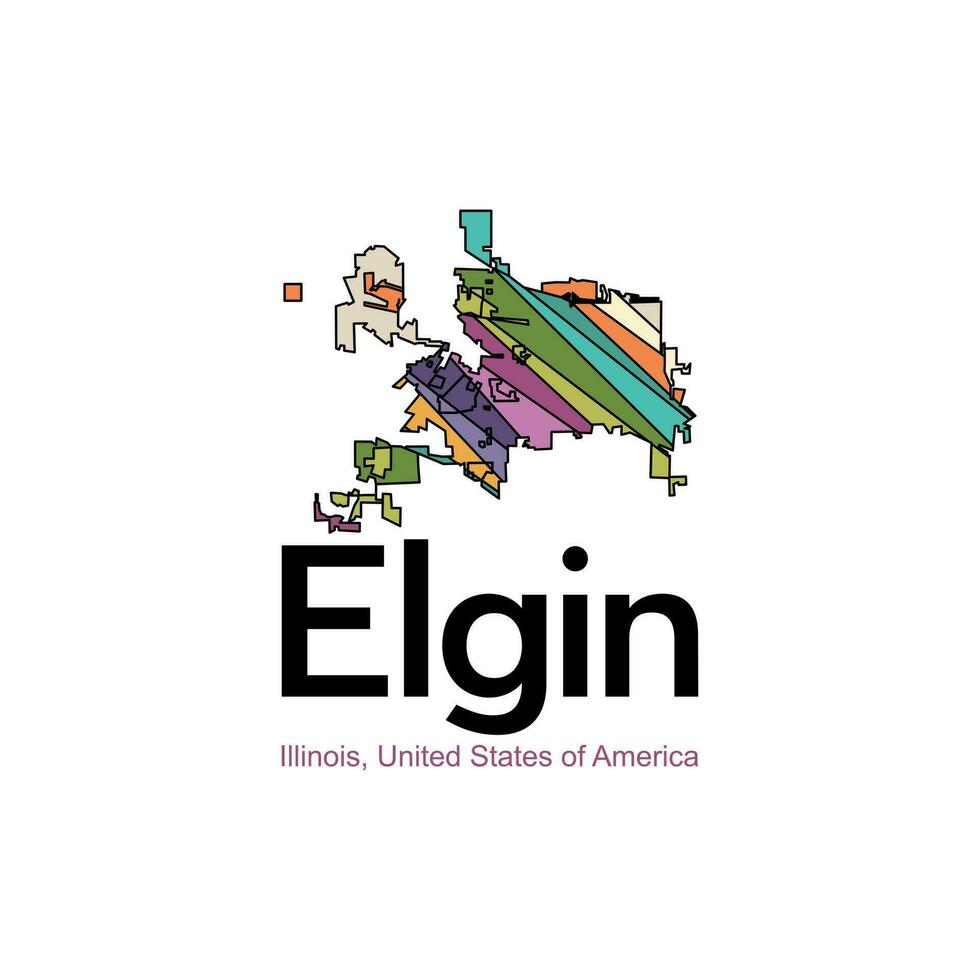 Elgin Illinois City United States Modern Geometric Logo vector