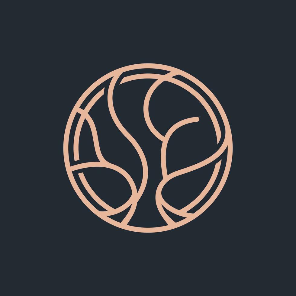Nature Tree Line Modern Simple Logo vector