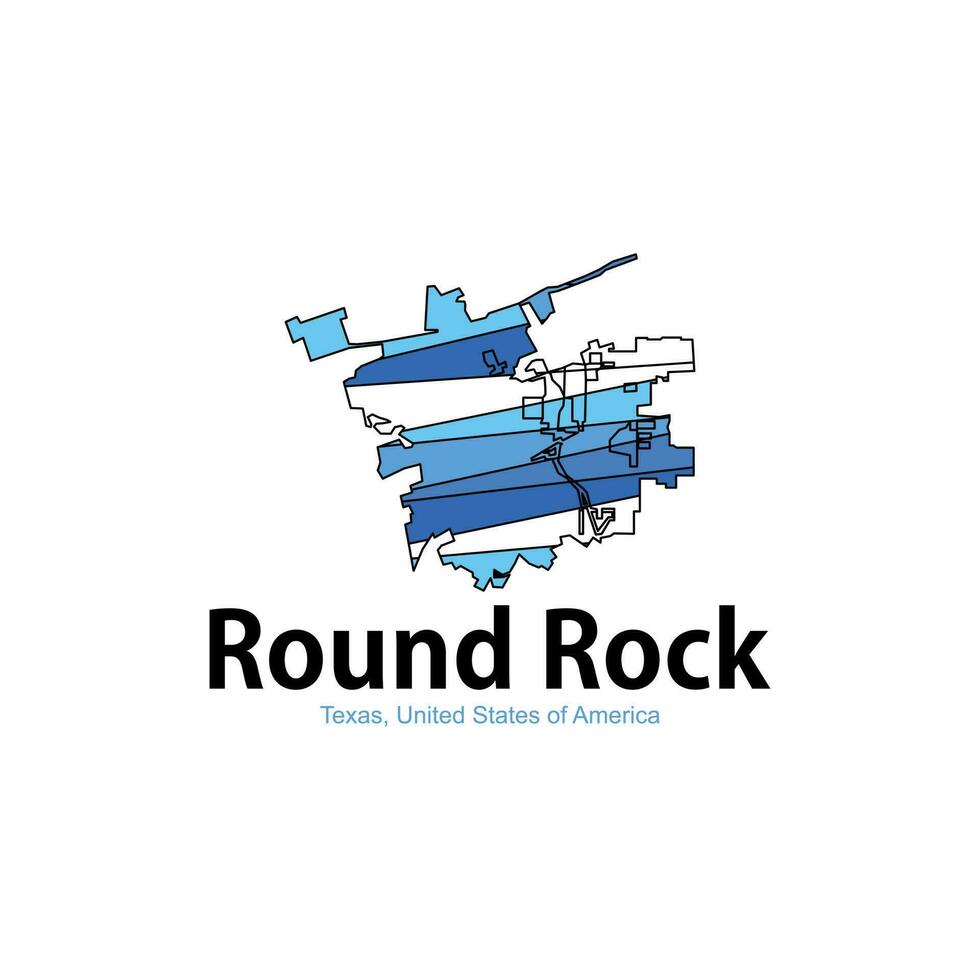 redondo rock Texas ciudad mapa America geométrico logo vector