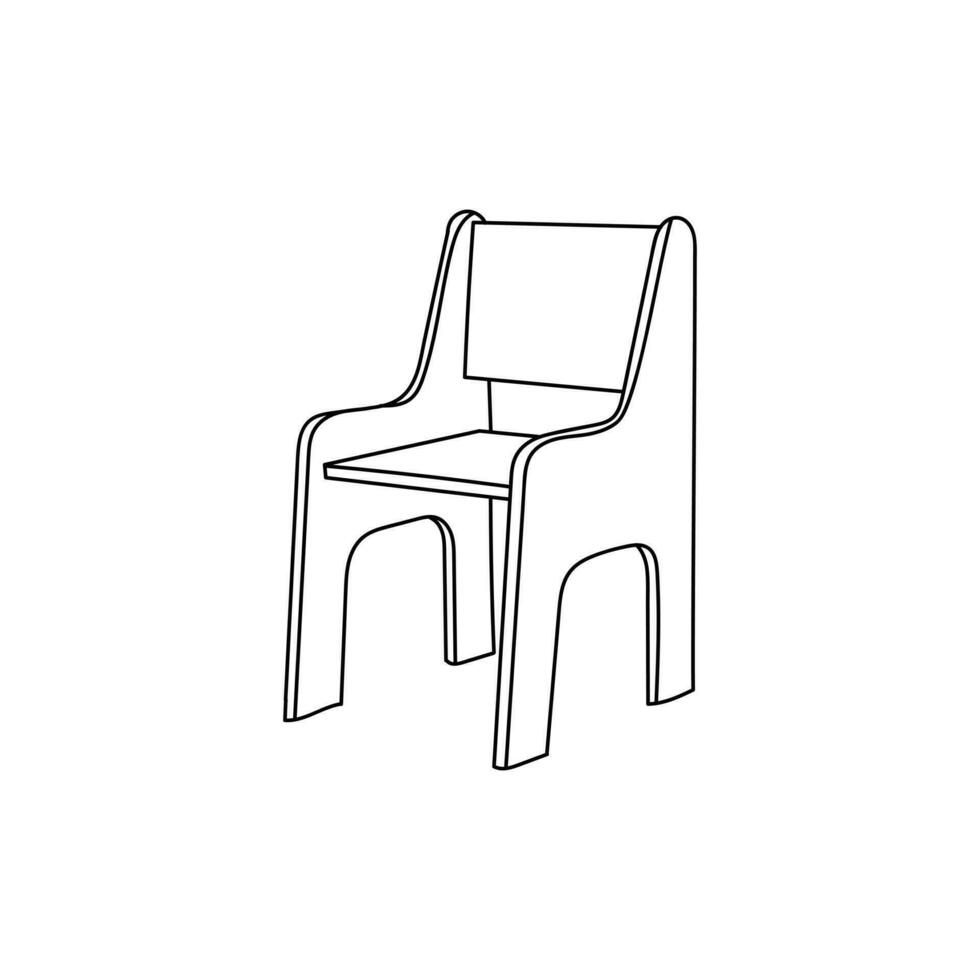 sillas niños mueble logo monoline clásico icono símbolo. lineal símbolo de el mueble y interior vector