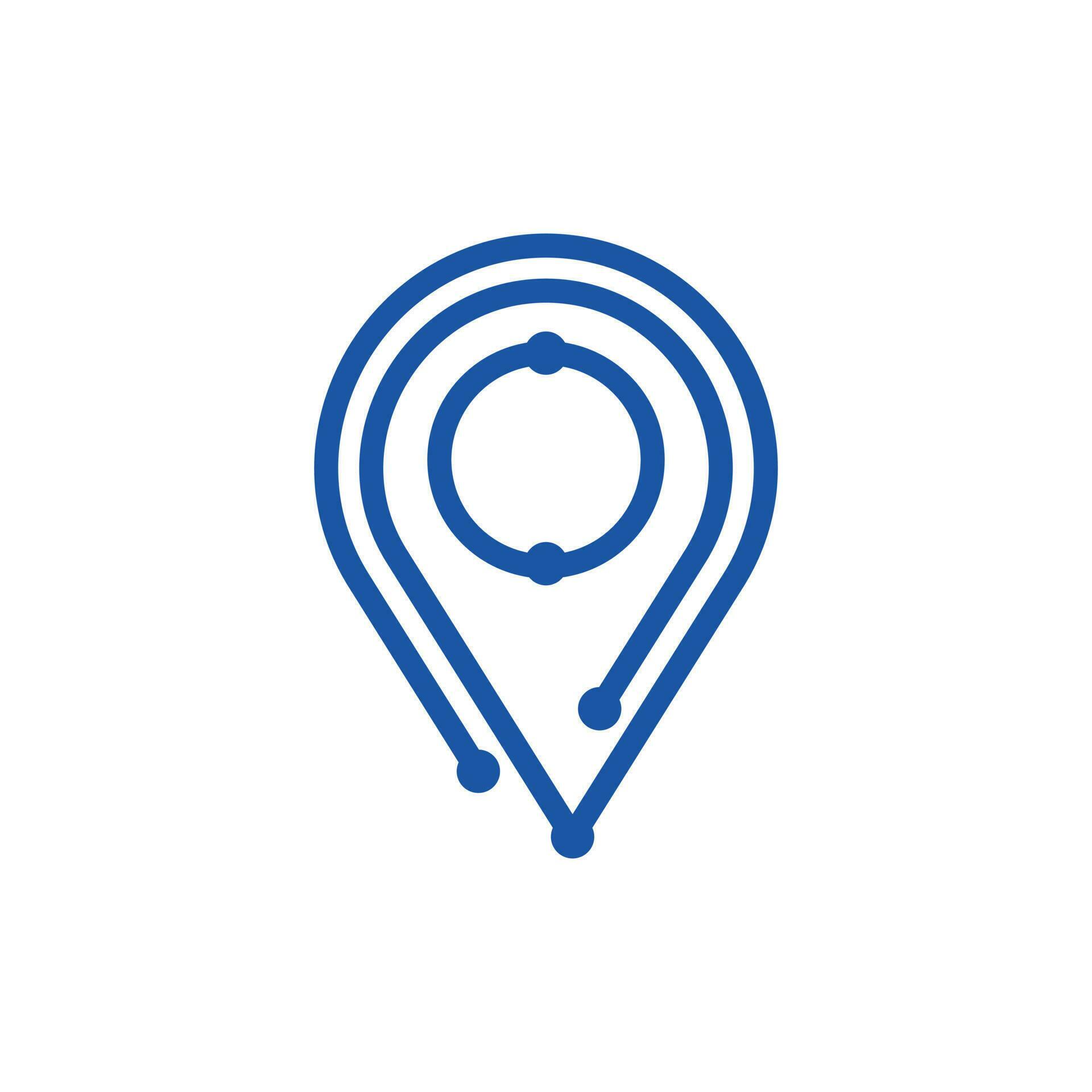 Pin Tech, flat style vector logo concept. Location Pin Tech Logo, icon ...