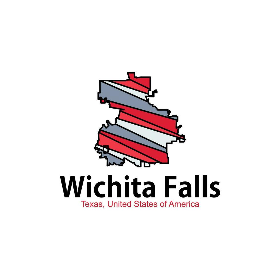 Map Of Wichita Falls Texas City American Geometric Logo 24318378 Vector