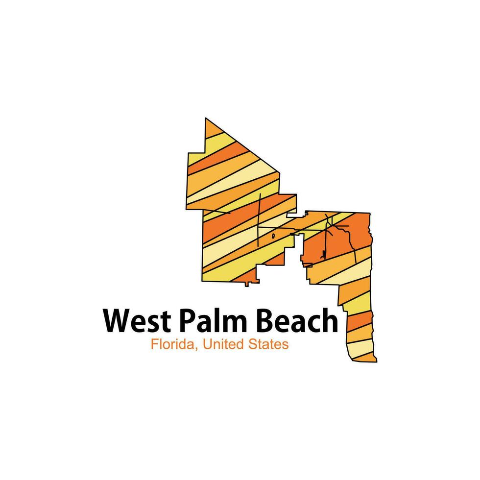 West Palm Beach Florida City Map - West Palm Beach Florida City Map Geometric Creative Design Free Vector