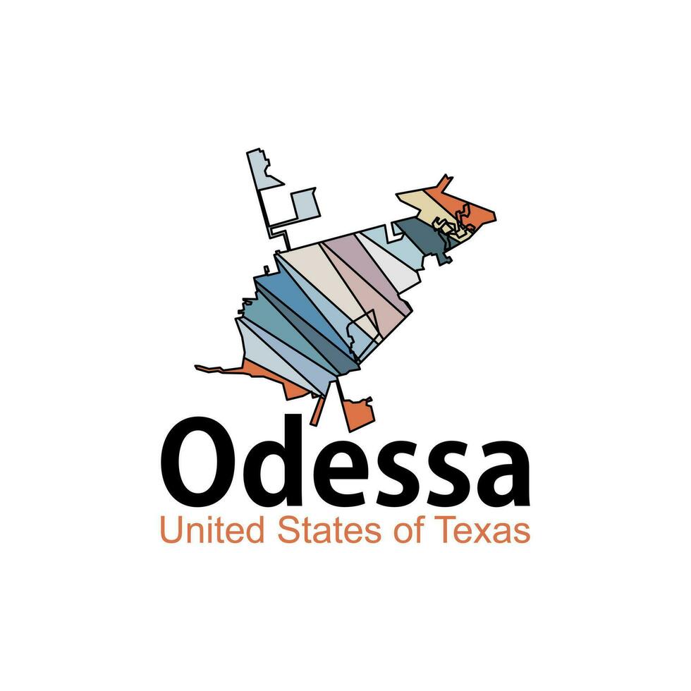Odessa City United States Of Texas Geometric Creative Design vector