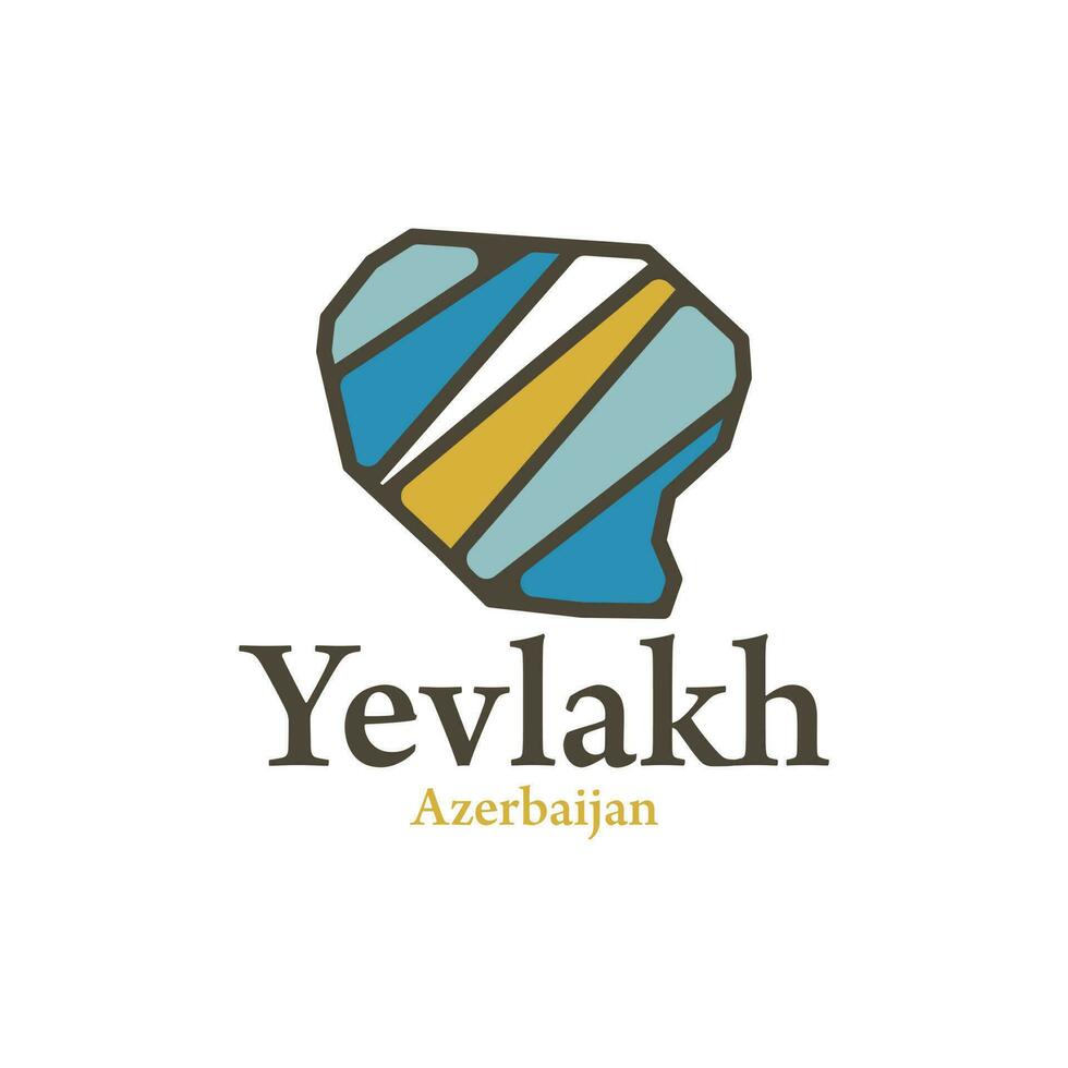 Yevlakh Azerbaijan map, Azerbaijan Political Map, national borders, icon logo design template vector