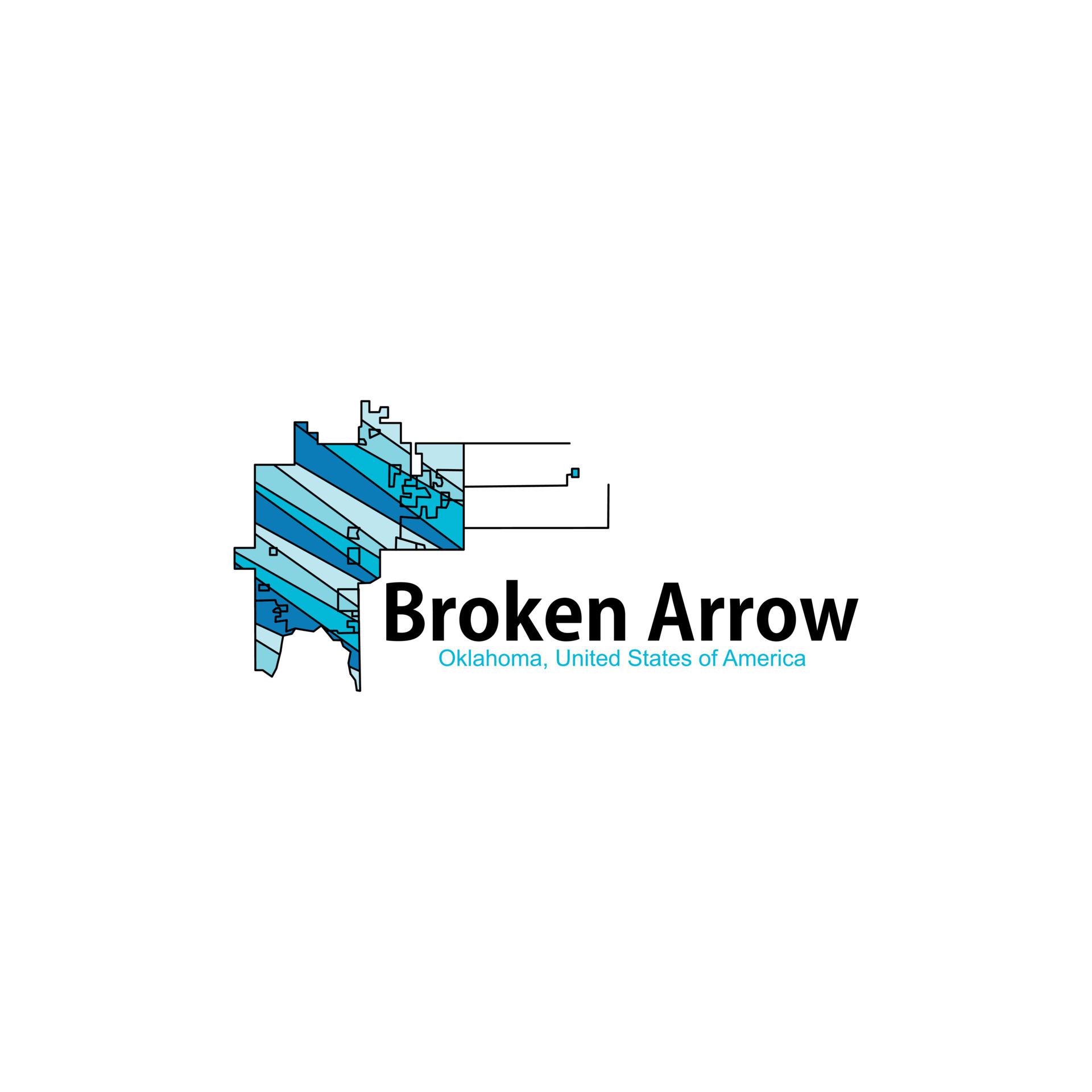 Broken Arrow Oklahoma City Map Geometric Creative Design 24318424