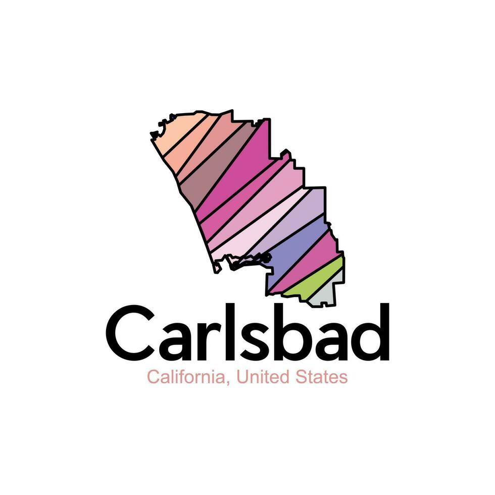 carlsbad California ciudad mapa unido estados moderno logo vector