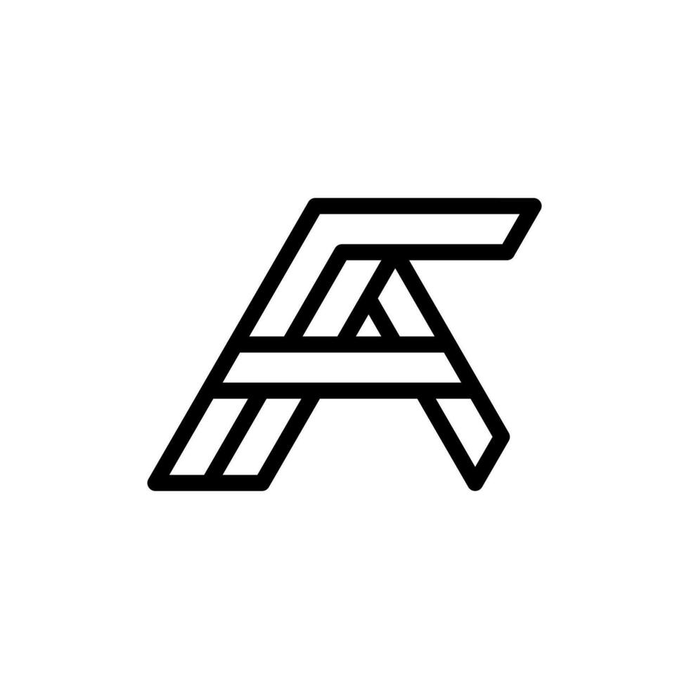 letra fa único línea sencillo creativo logo vector