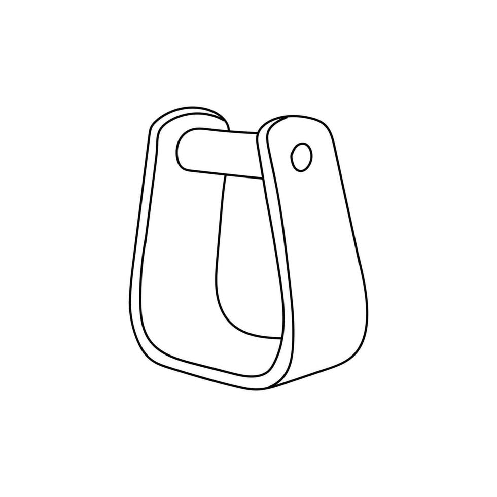 Wood Saddle Stirrup Line Simple Design vector