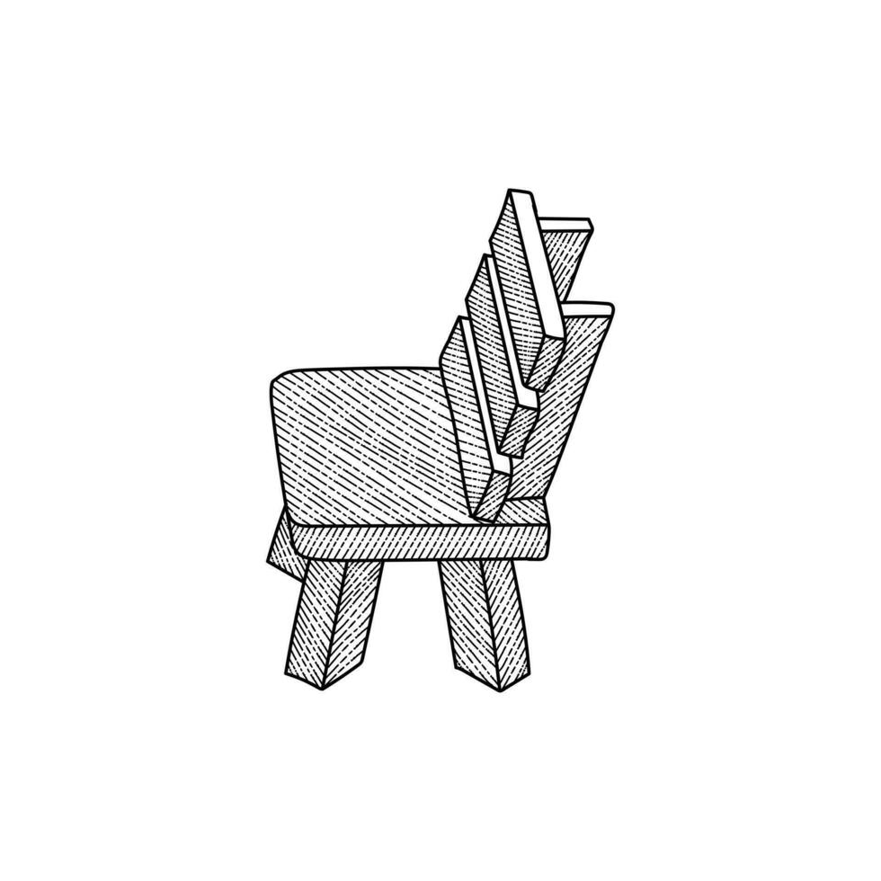 Chair Garden Line Art Creative Design vector