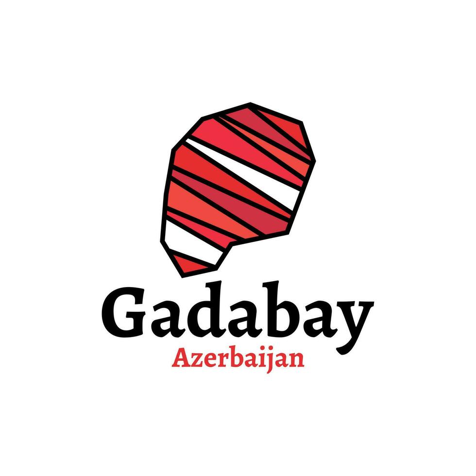 gadabay azerbaiyán mapa, completamente editable, detallado vector mapa de azerbaiyán diseño