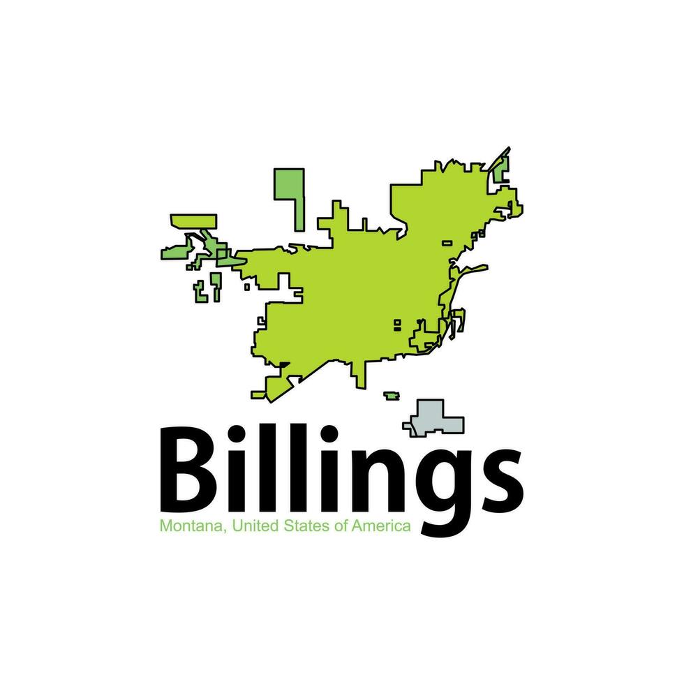 Map Of Billings Montana City Geometric Creative Design vector