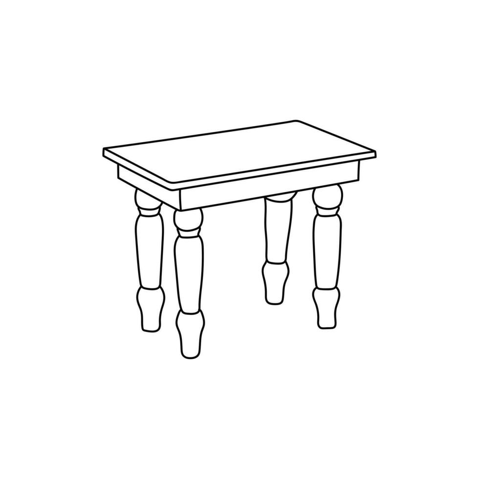 Table simple line furniture living home logo, logo element. table logo template, vector