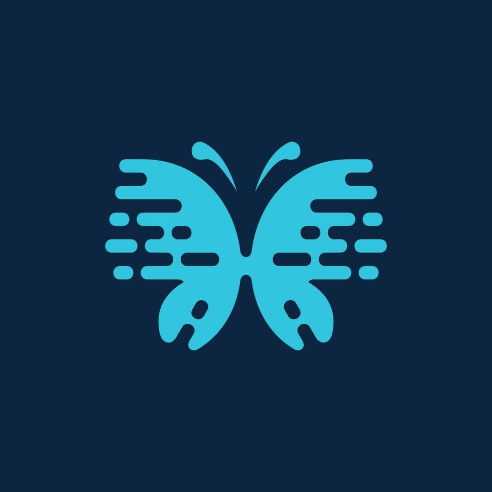 butterfly tech logo design with line circuit concept, Abstract butterfly gradient logo design template vector