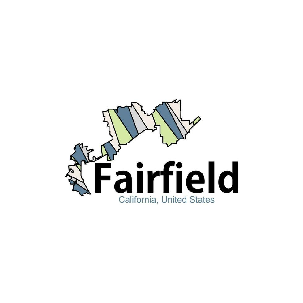 Fairfield California City Map Geometric Modern Logo vector