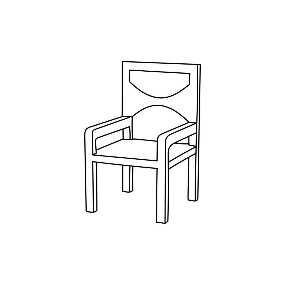 minimalista mueble logo con silla para contorno logo diseño, estilo, vector icono en de moda plano diseño